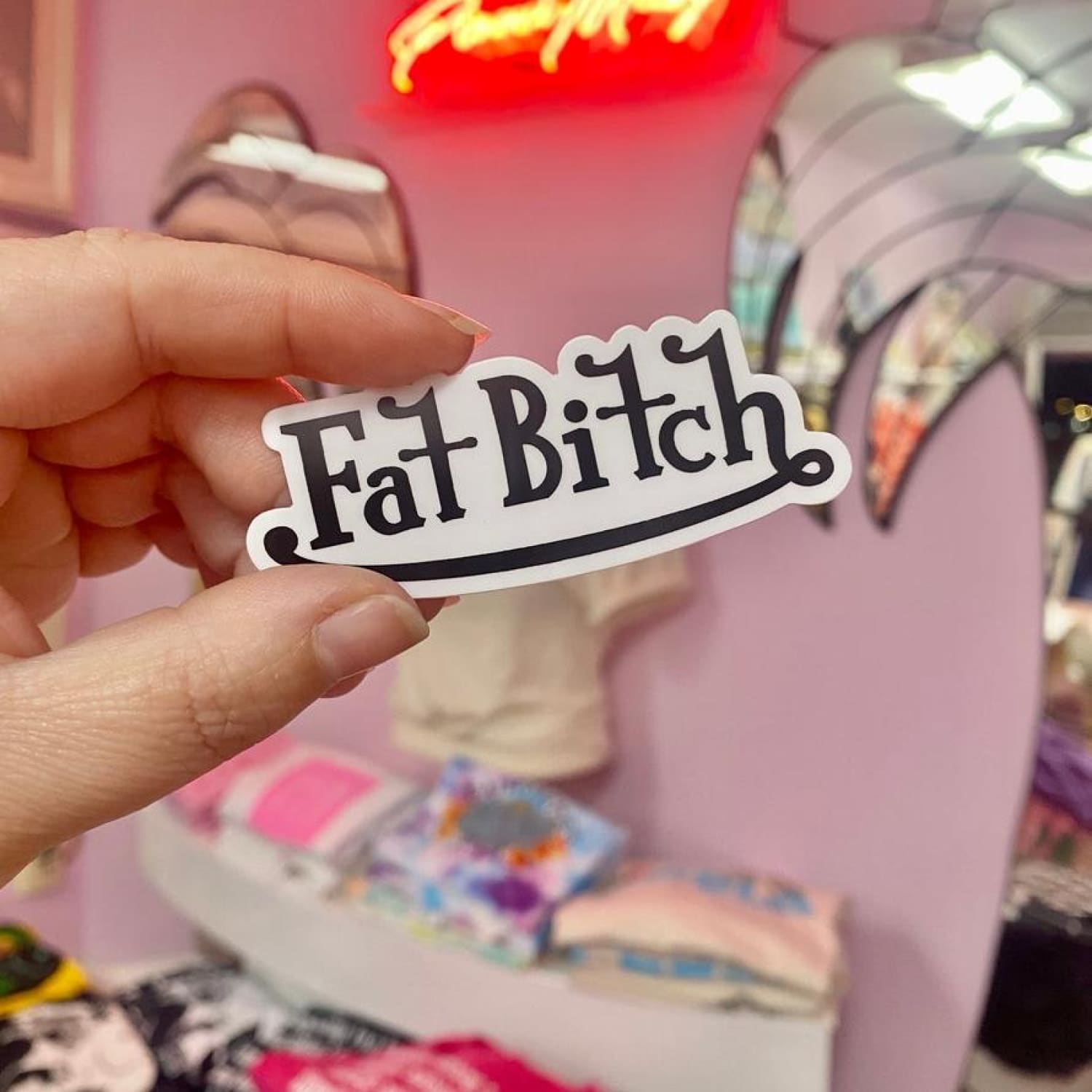 Fat Bitch Sticker Decorative Sticker - Fat Bitch - Feminist