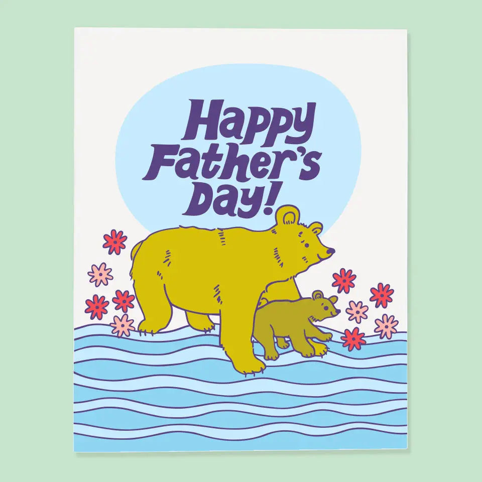 a card with two bear's and the message happy father's day