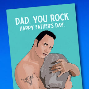 Dad You Rock Greeting Card Gift - Dwayne Johnson Fathers