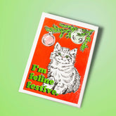 Risograph Holiday Card Yow Feline Festive 0922 - 