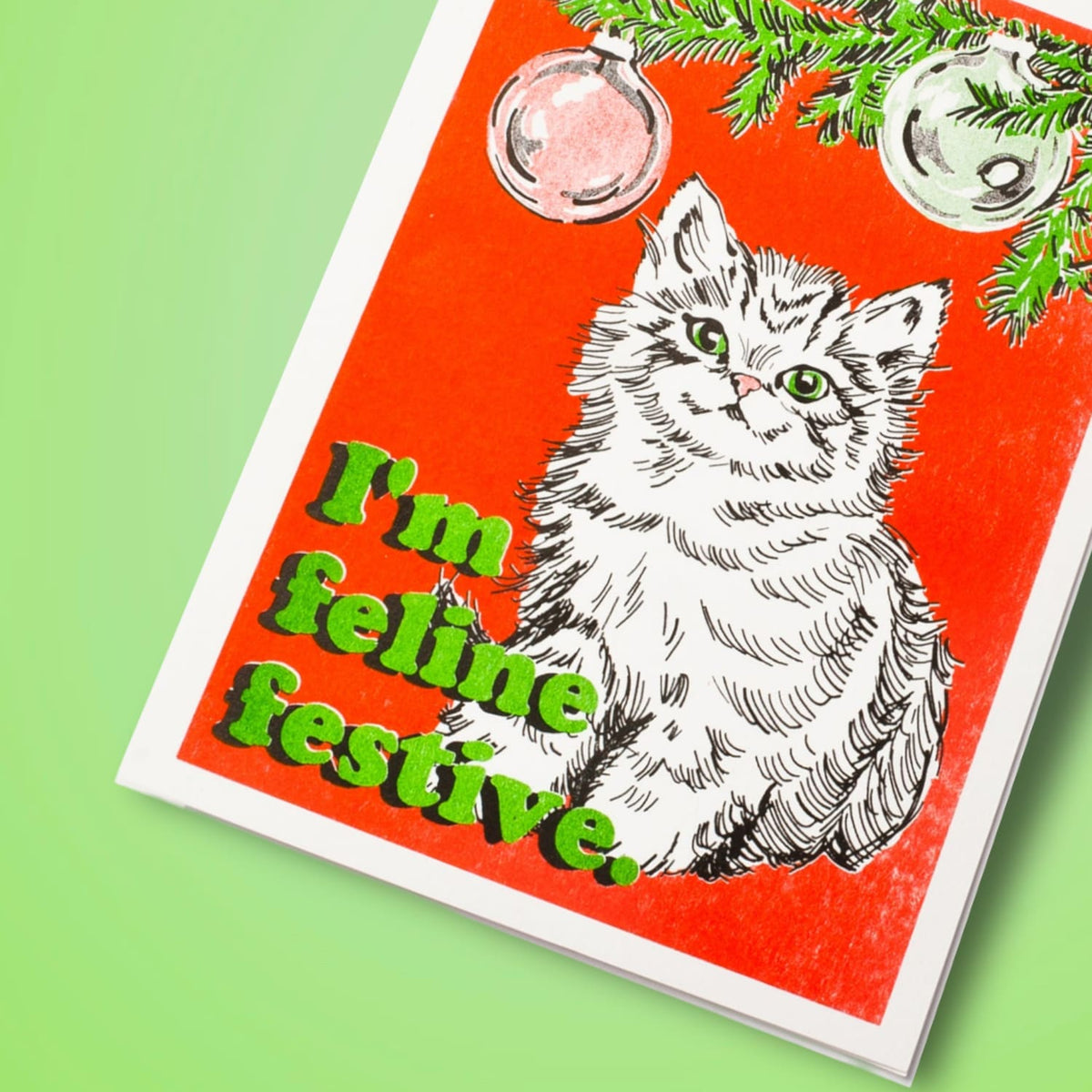 Risograph Holiday Card Yow Feline Festive 0922 - 