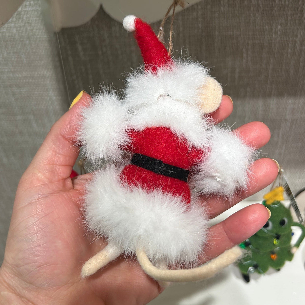 Felt Mouse in Santa Coat Ornament | Friends Nyc Brooklyn Ny