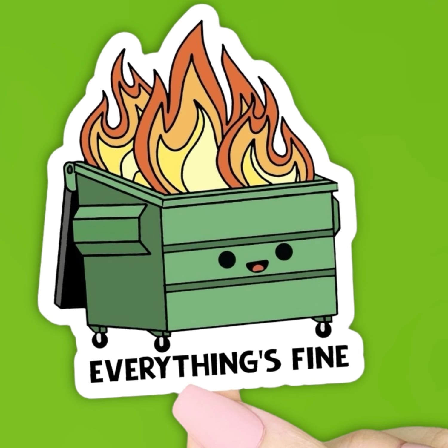 This is Fine Dumpster Fire Sticker Decorative Sticker