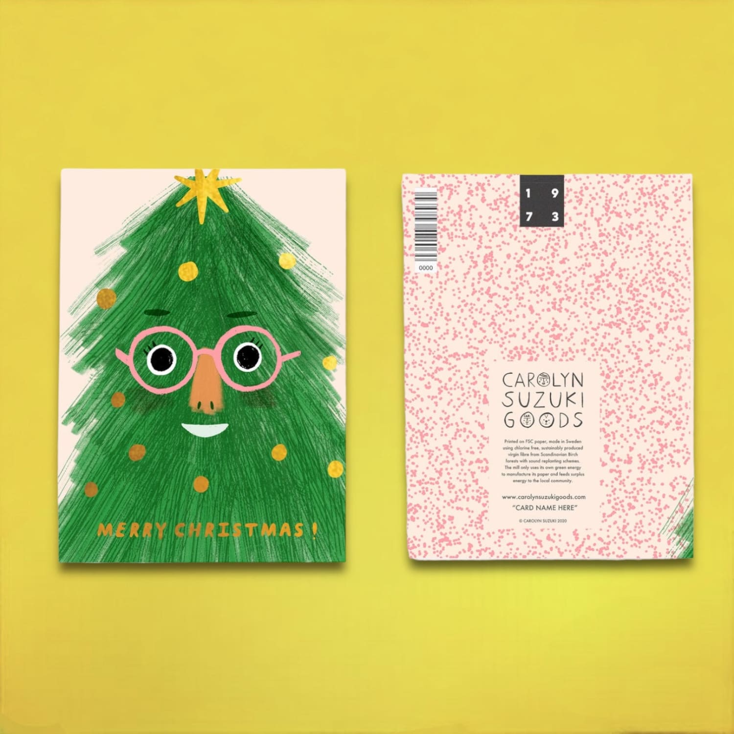 Fir Face Holiday Card Carolyn Suzuki - Christmas - Holiday -