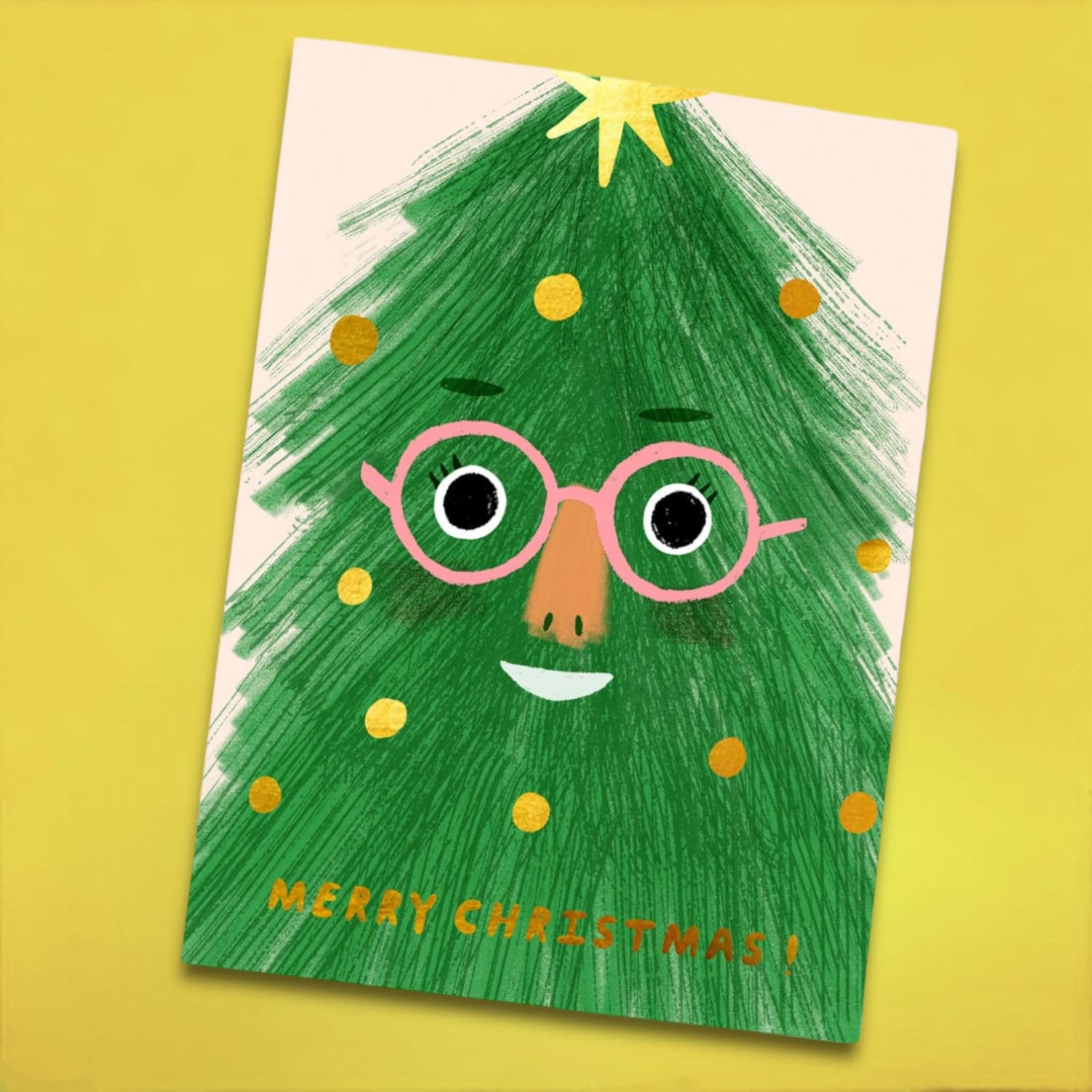 Fir Face Holiday Card Carolyn Suzuki - Christmas - Holiday -