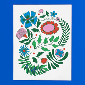 Floral Congrats Greeting Card A2 - Congrats