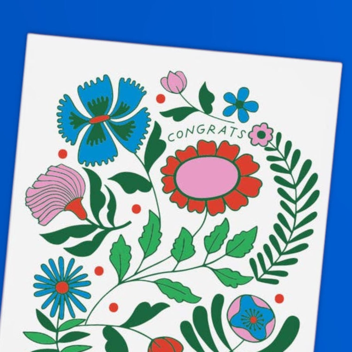 Floral Congrats Greeting Card A2 - Congrats