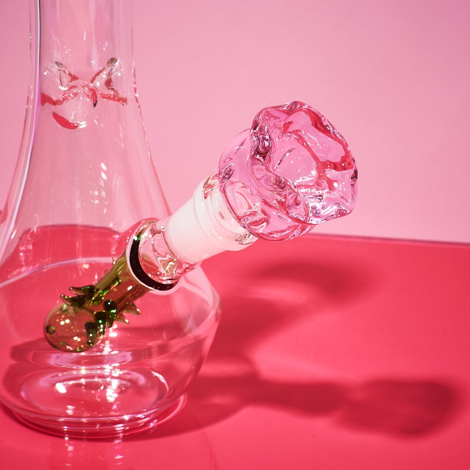 Flower Vase Glass Bong - Pink Aesthetic Bong - Birthday