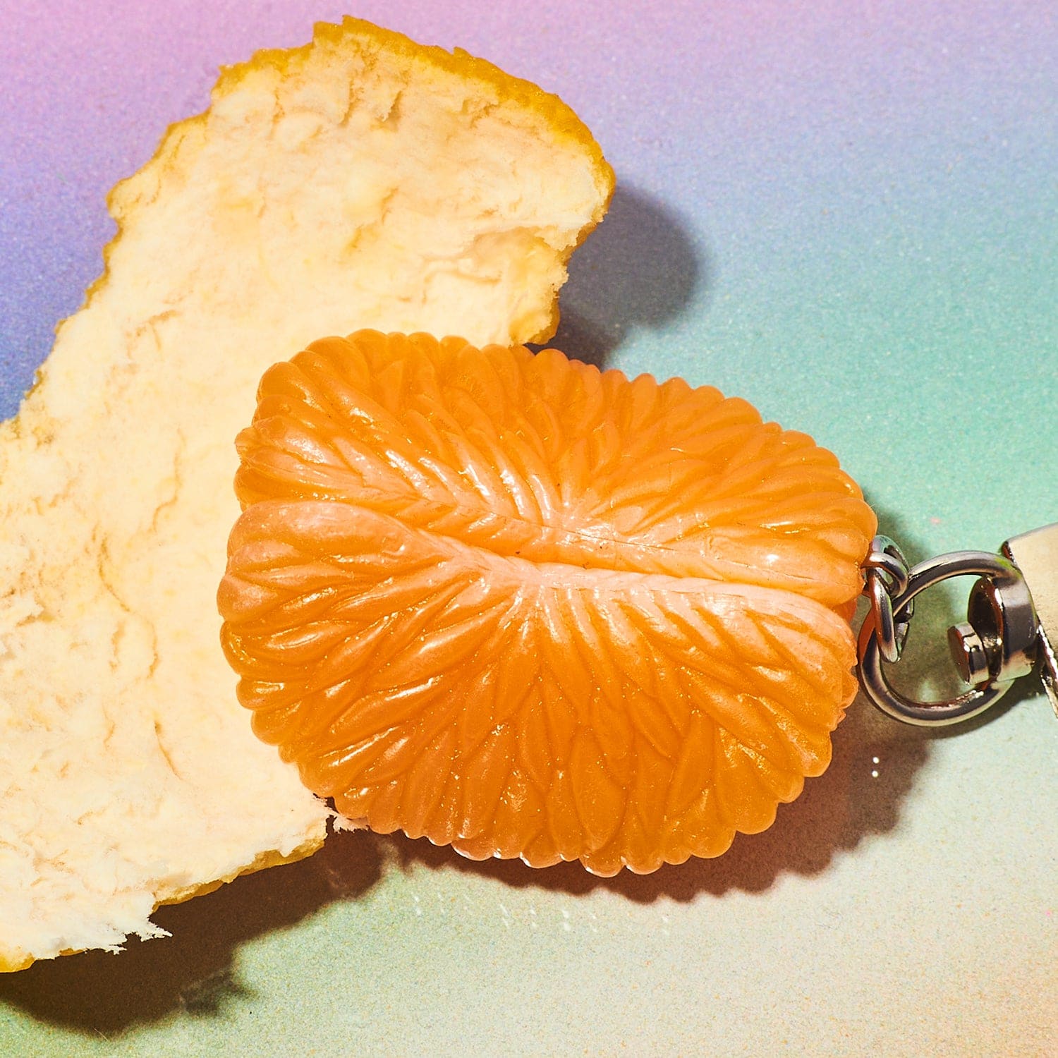 Food Keychain - Clementine Pieces Food Novelty - Fruit -