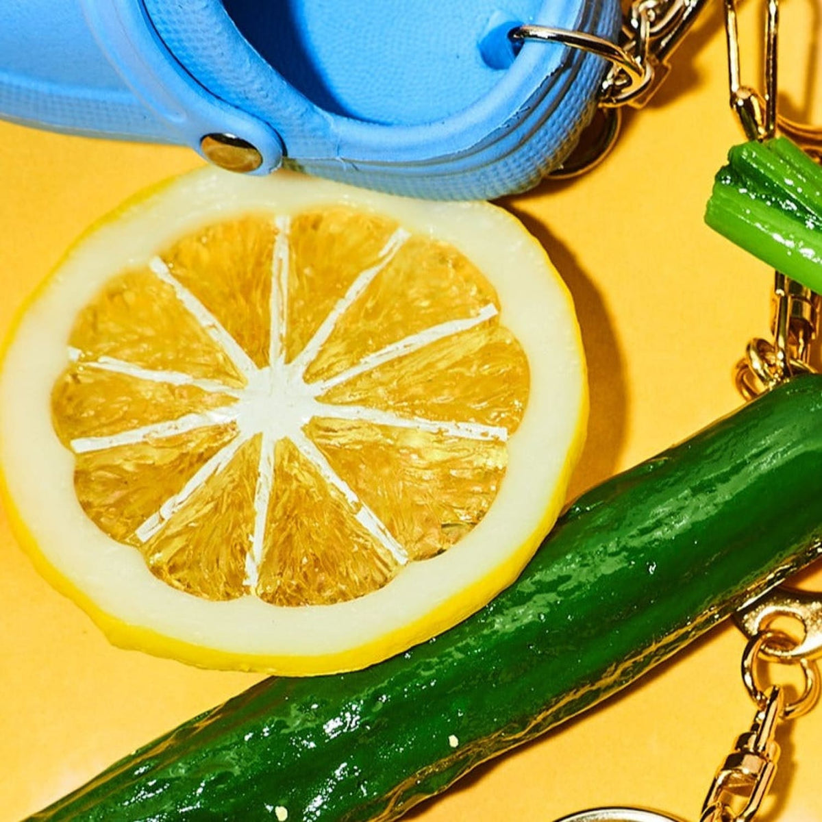 Food Keychain - Lemon Slice Accessory - Food Novelty - Funny