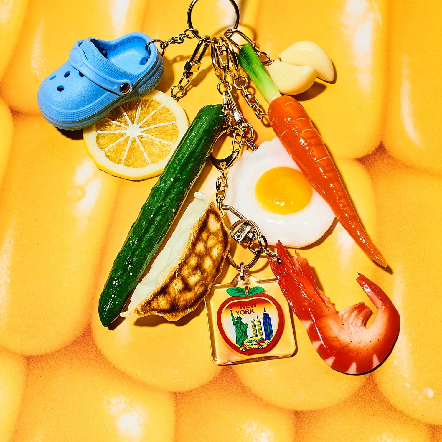 Food Keychain - Lemon Slice Accessory - Food Novelty - Funny