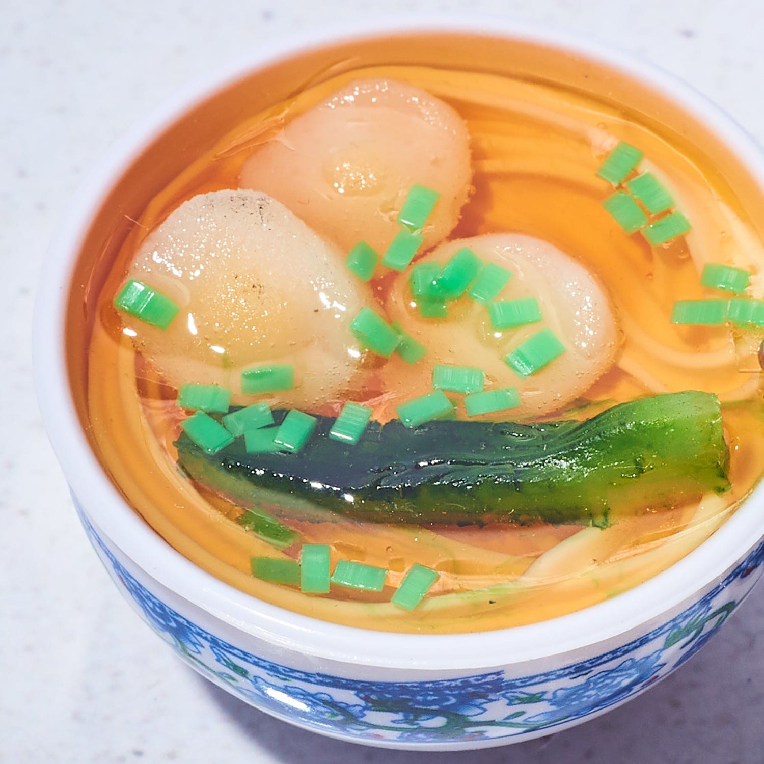 Food Keychain - Egg Noodle Soup Food Novelty - Funny