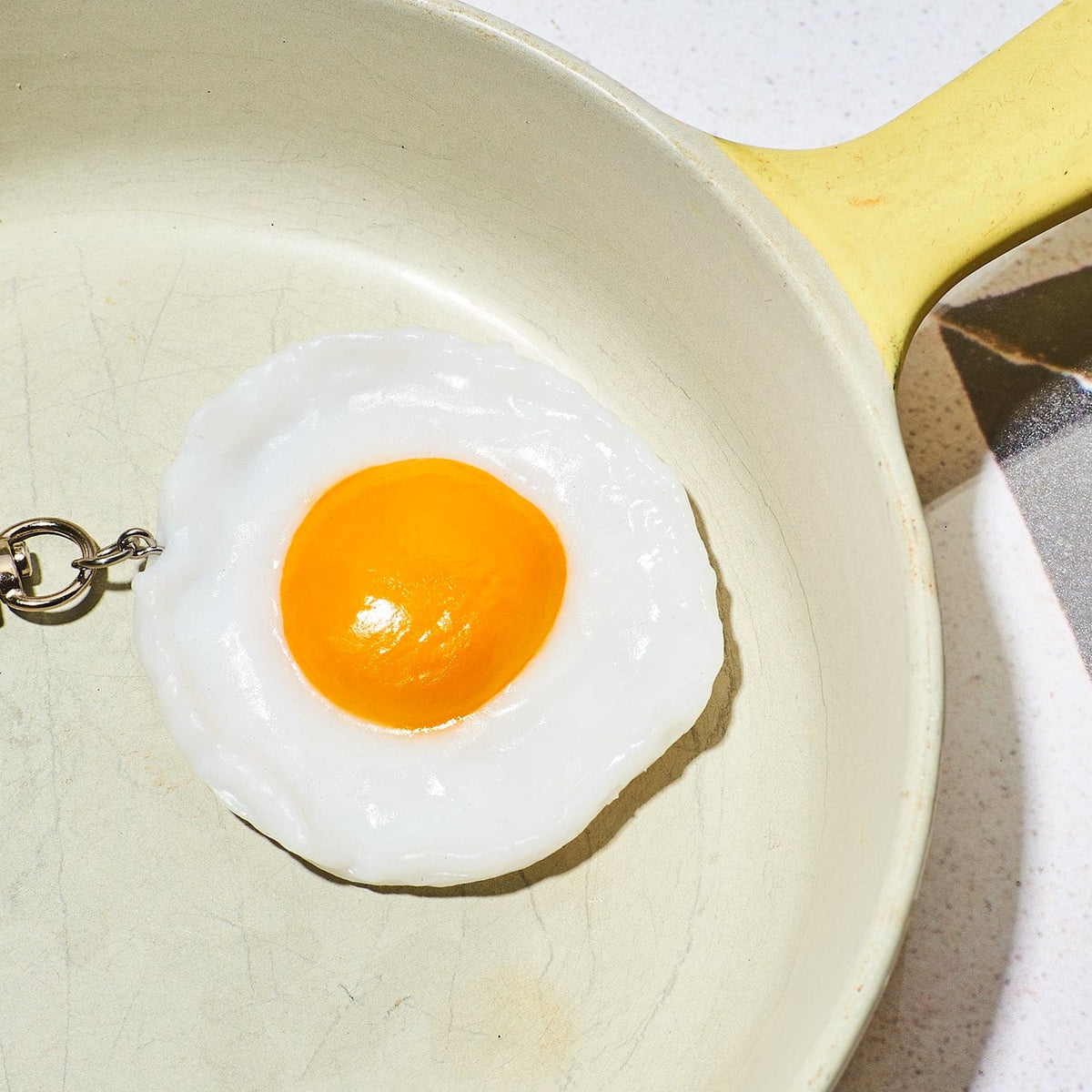 Food Keychain - Egg Food Novelty - Funny Keychain -