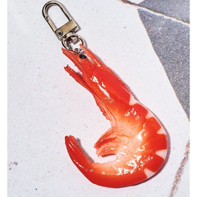 Food Keychain - Shrimp with Eyes Dad - Food Novelty - Funny