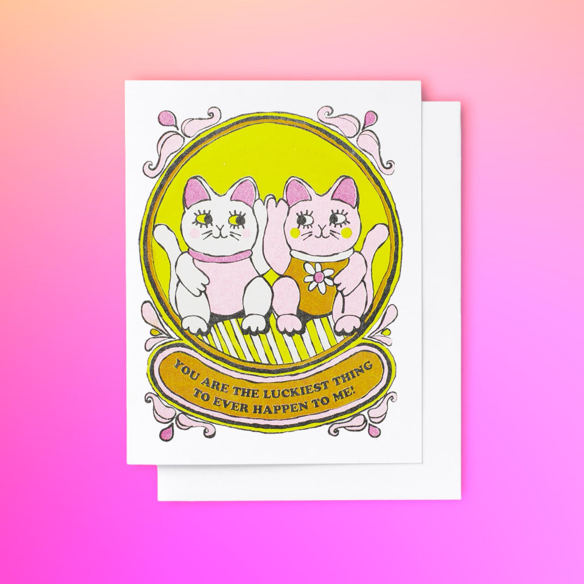 Risograph Greeting Card Yow Lucky Ever Groupbycolor - Vday23