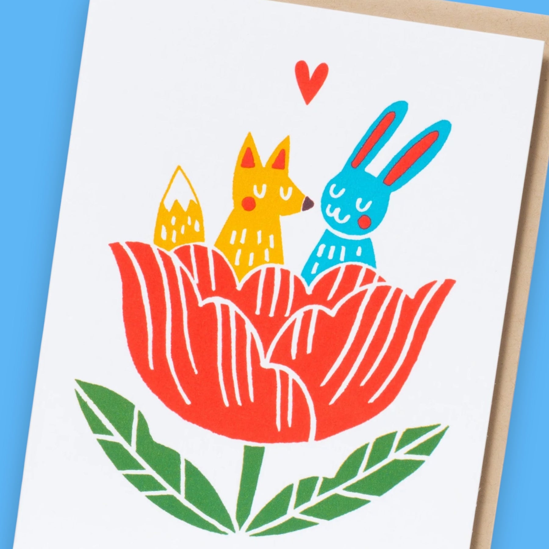 Fox & Bunny Tulip Love Greeting Card | Valentine’s Day 2026