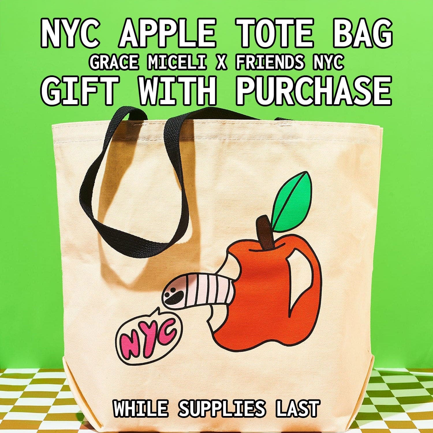 Free Gift with Purchase Nyc Apple Tote Bag - Grace Miceli x