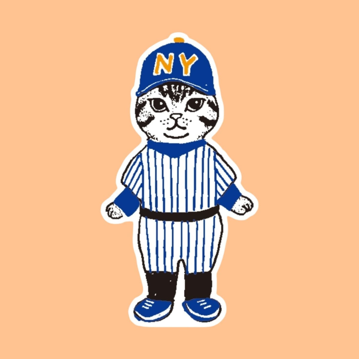 Friends Nyc Baseball Cat Sticker Baseball - Cat - Lover