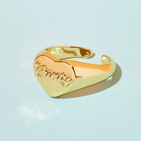 Friends Nyc Cunty Script Heart Ring | Brooklyn Ny