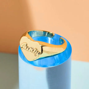 Friends Nyc Cunty Script Heart Ring | Brooklyn Ny