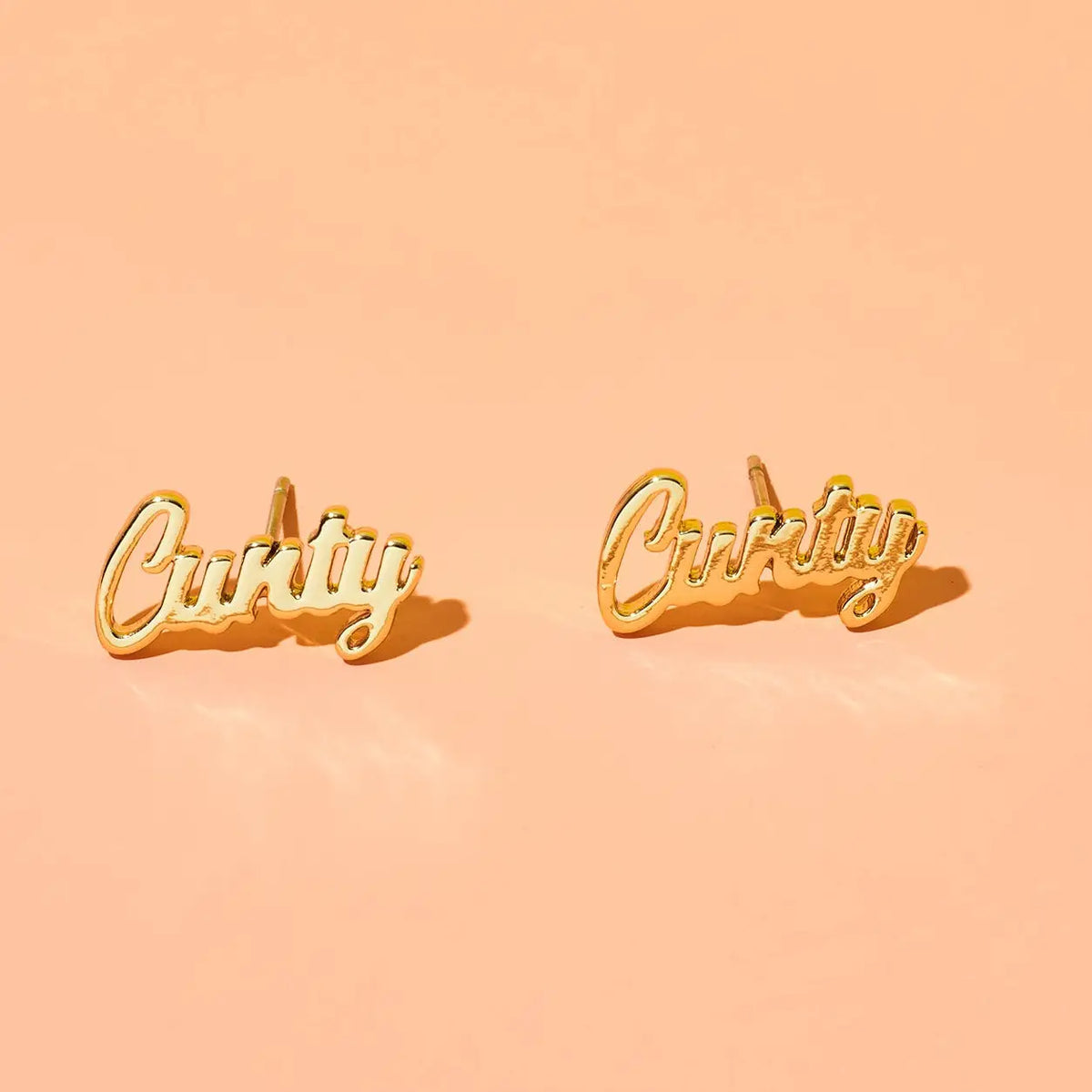Friends Nyc Cunty Script Stud Earrings | Brooklyn Ny