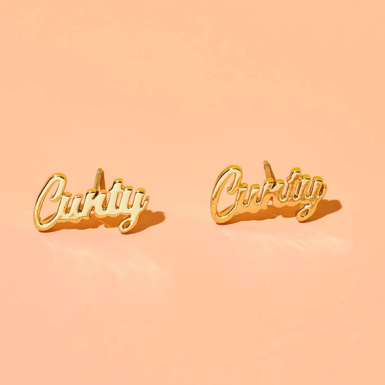 Friends Nyc Cunty Script Stud Earrings | Brooklyn Ny