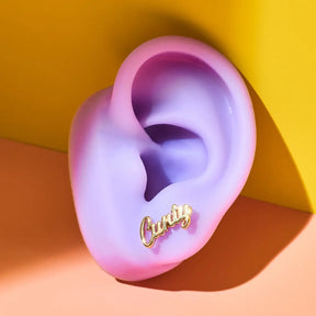 Friends Nyc Cunty Script Stud Earrings | Brooklyn Ny