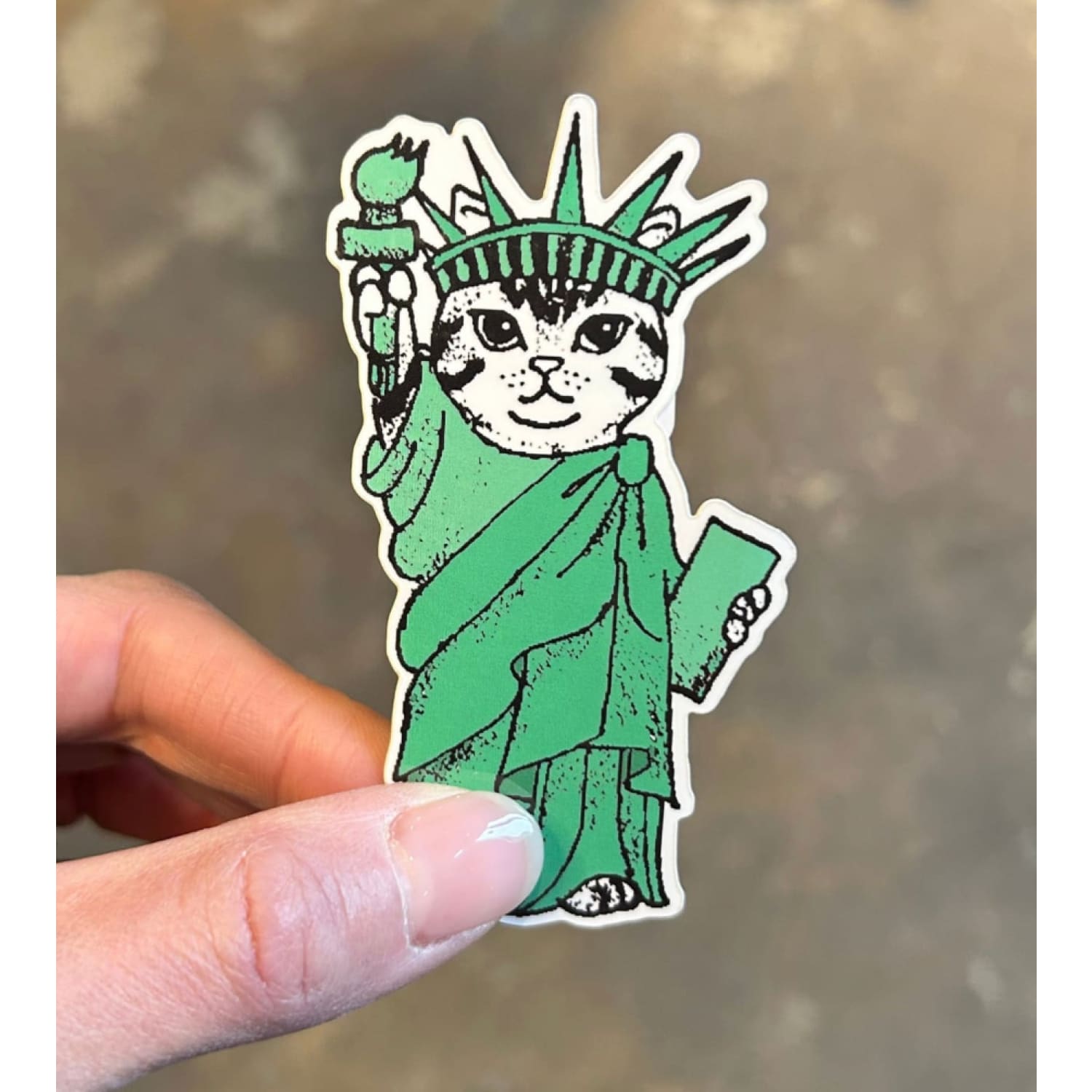 Friends Nyc Liberty Cat Sticker Cat Novelty Congrats