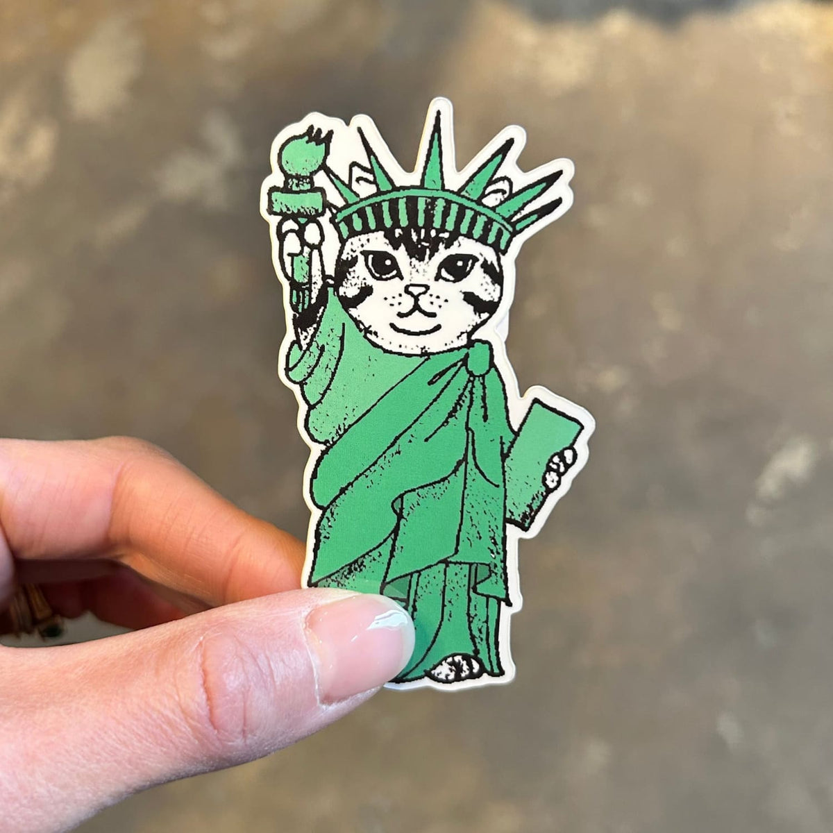 Friends Nyc Liberty Cat Sticker Cat - Novelty - Decorative