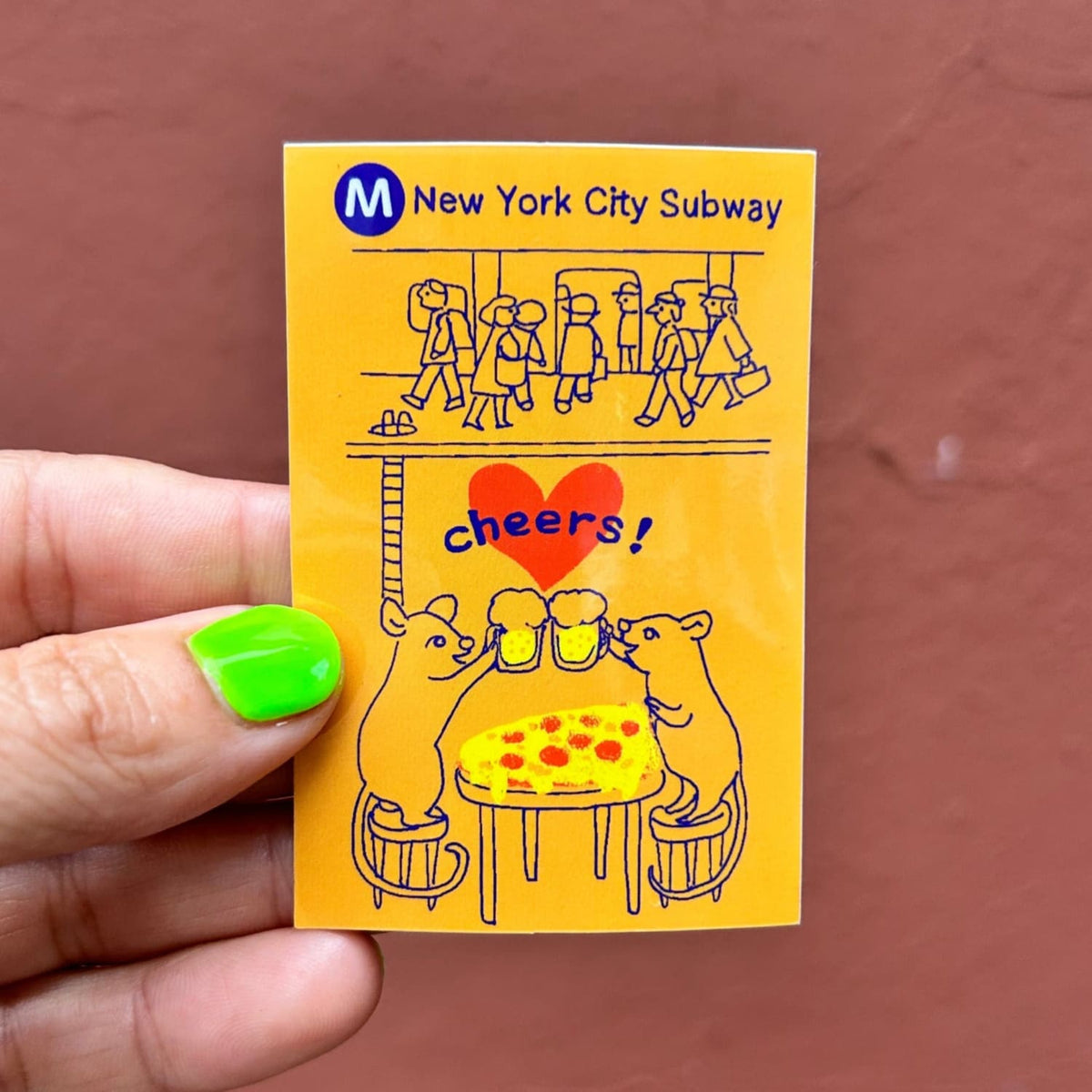 Friends Nyc Pizza Rat Subway Sticker Bff Gifts - Decorative