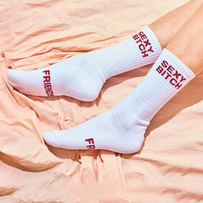 Friends Nyc Red Sexy Bitch Tube Socks - Unisex Fn Red