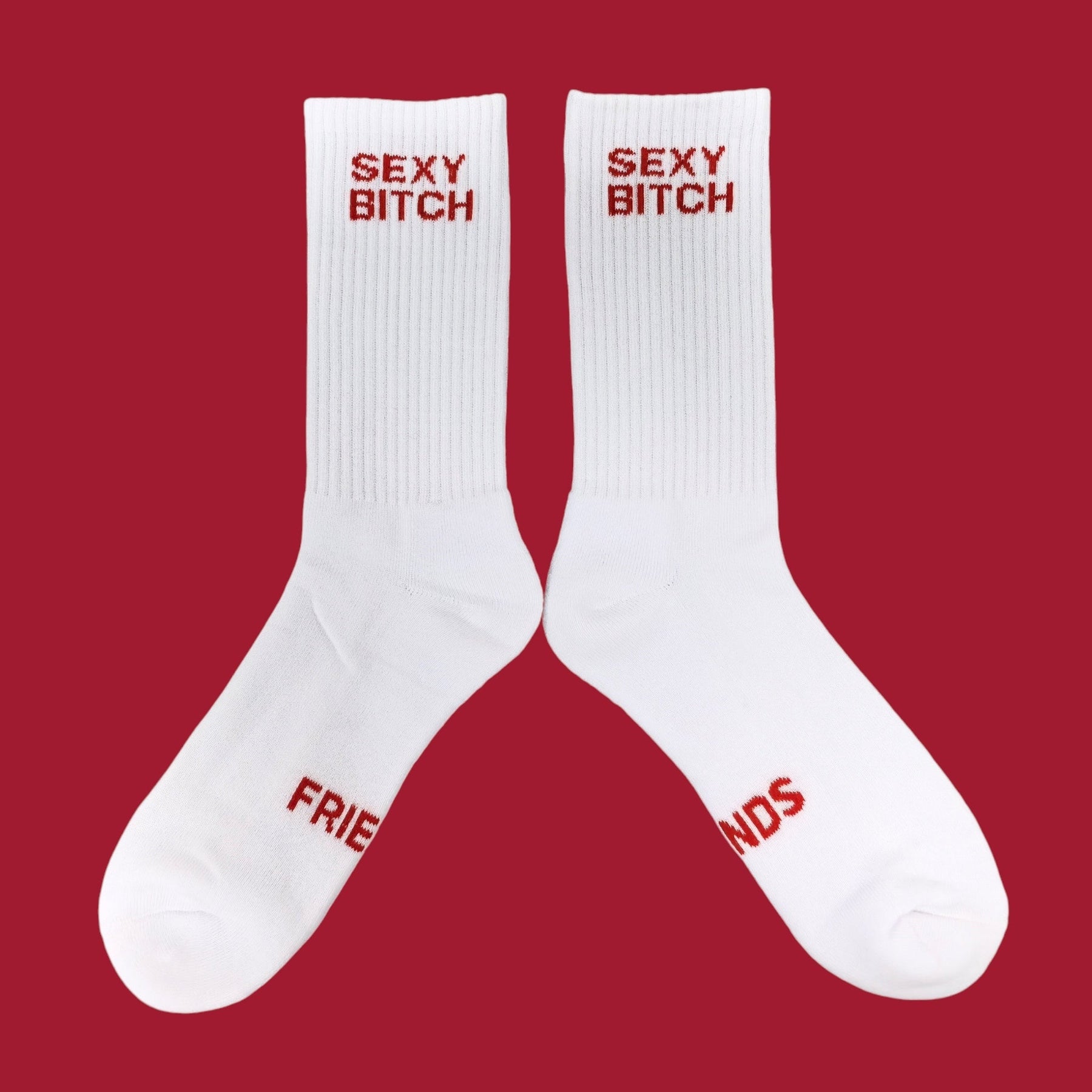 Friends Nyc Red Sexy Bitch Tube Socks - Unisex Fn Red