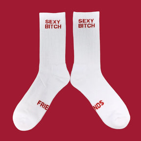 Friends Nyc Red Sexy Bitch Tube Socks - Unisex Fn Red