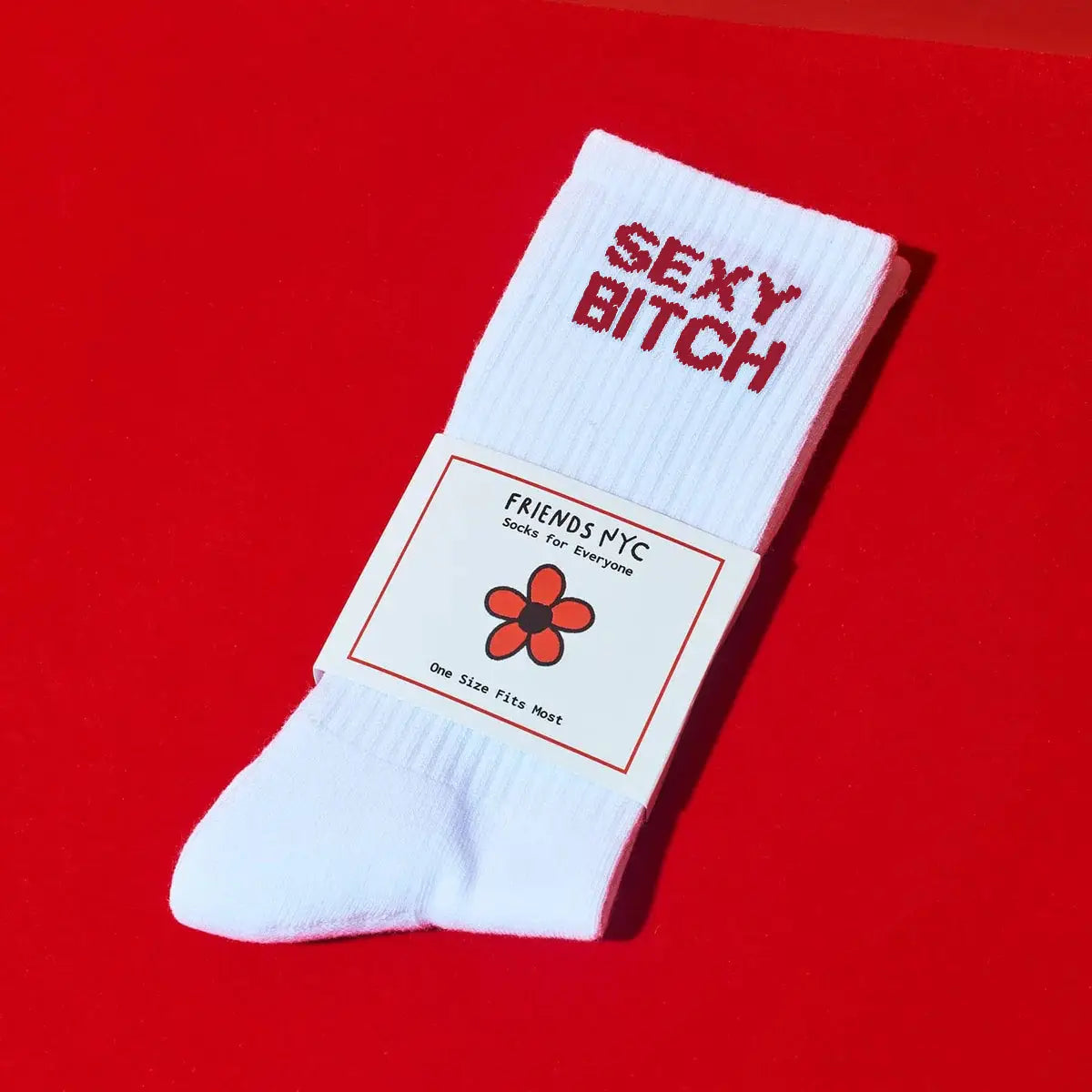 Friends Nyc Red Sexy Bitch Tube Socks - Unisex Fn Red