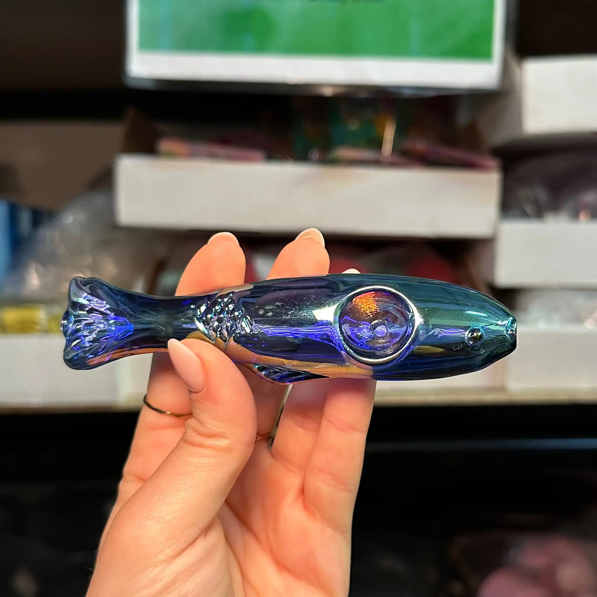 Friends Nyc Sardine Glass Pipe Exclusive Blue Hand Custom