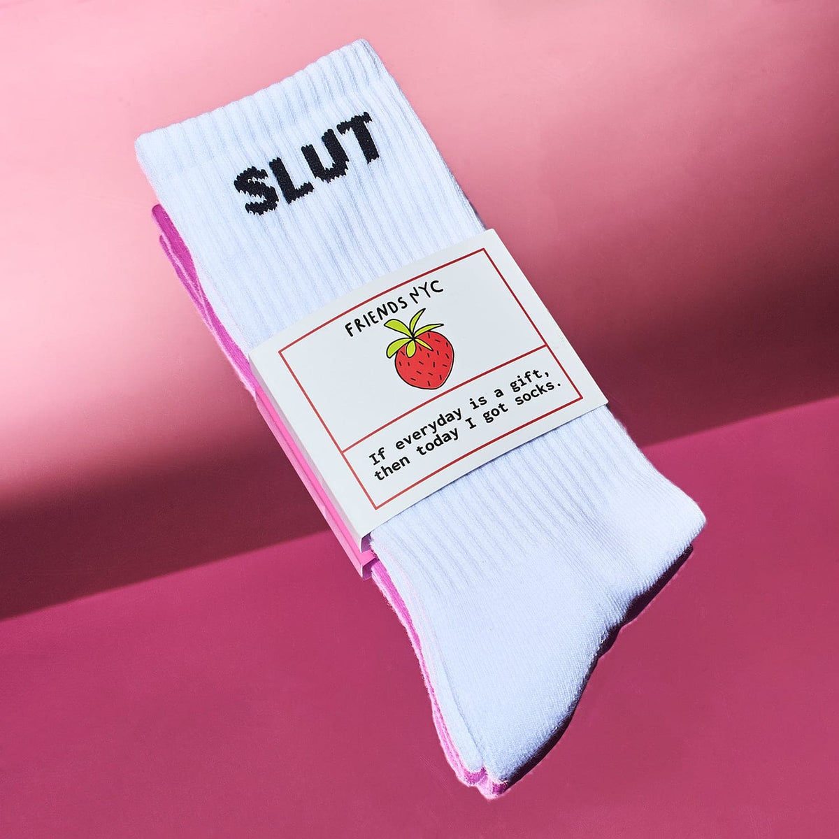 Friends Nyc Slut Socks - Unisex Artist Made - Athletic Tube
