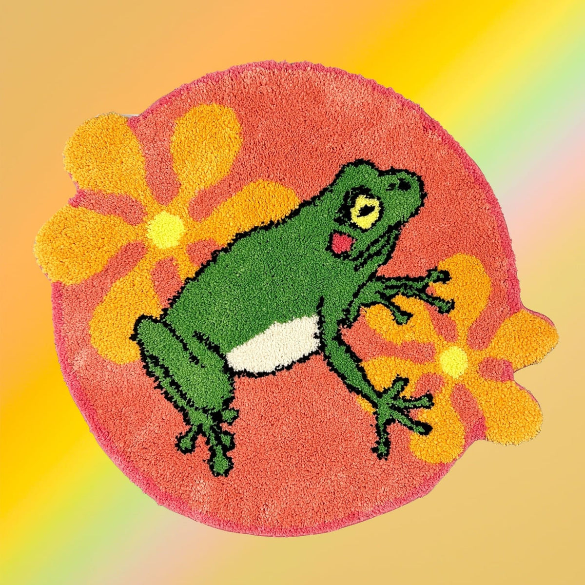 Frog Accent Rug Accent Rug - Frog - Retro - Home Decor