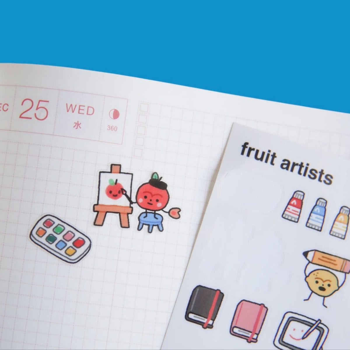 Fruit Artist Sticker Sheet Apple - Banana - Blueberry