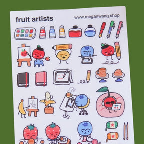 Fruit Artist Sticker Sheet Apple - Banana - Blueberry