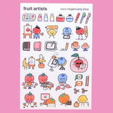 Fruit Artist Sticker Sheet Apple - Banana - Blueberry