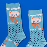 Fuck it Kitty Women’s Crew Socks Bff Gifts - Cat Lover