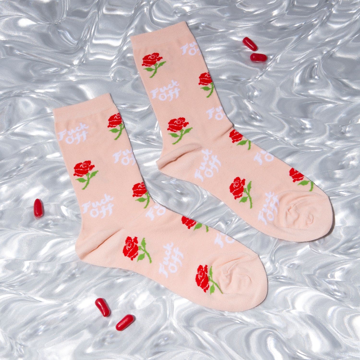 Fuck off Rose Women’s Crew Socks Bff Gifts - Crew Socks