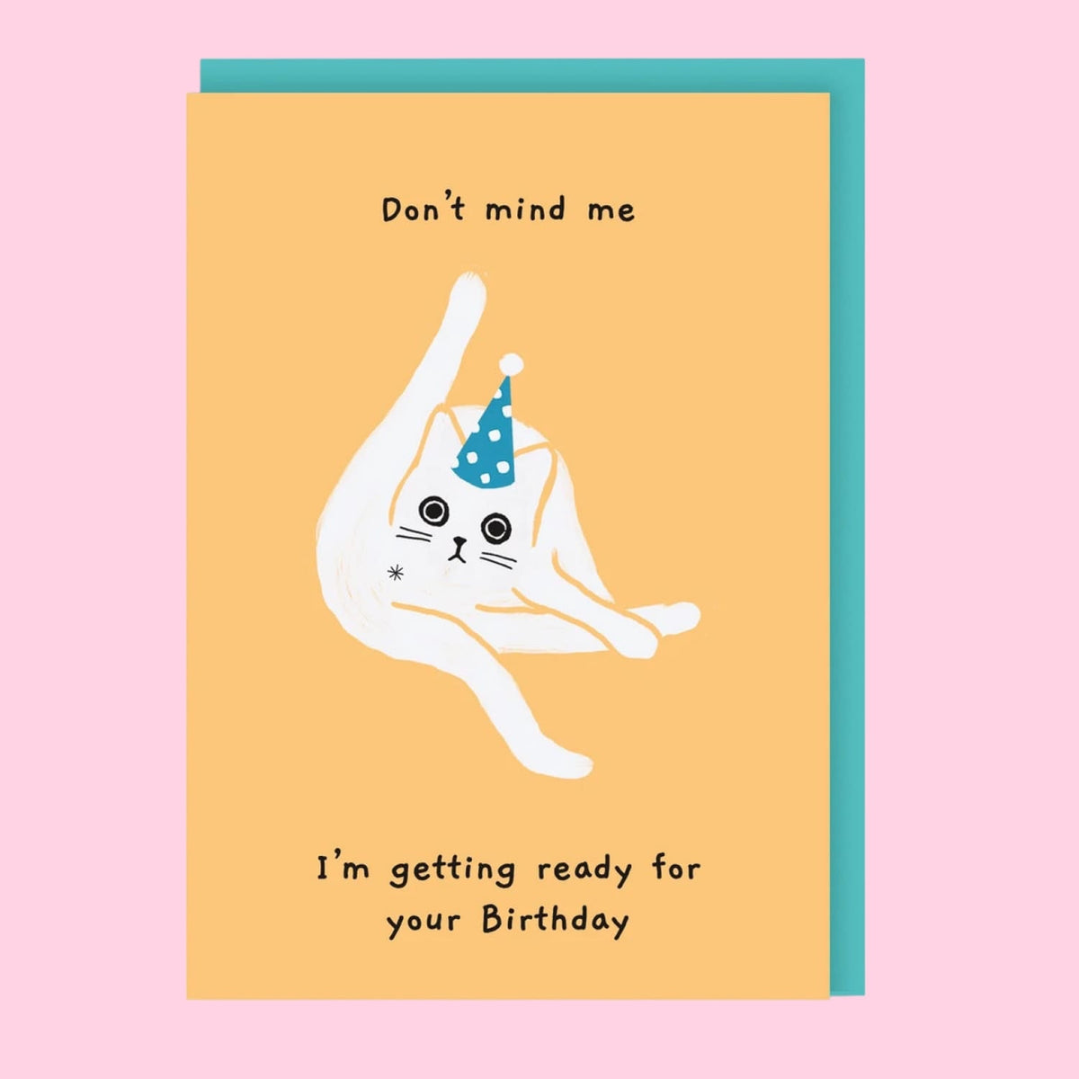 Getting Ready Cat Butt Greeting Card Birthday 