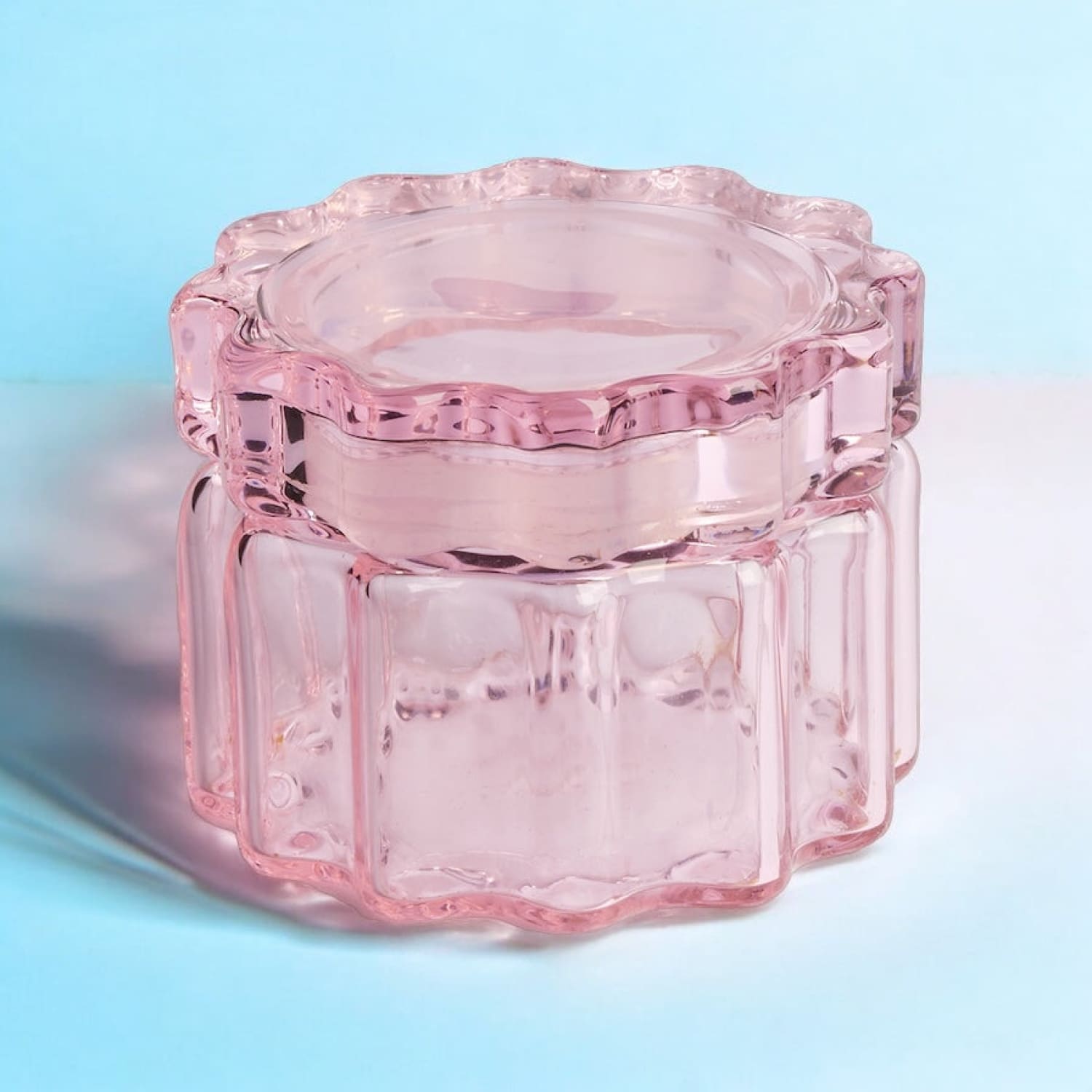 Glass Stash Jar - Short Boxed - Minimalism - Pink - Smoke