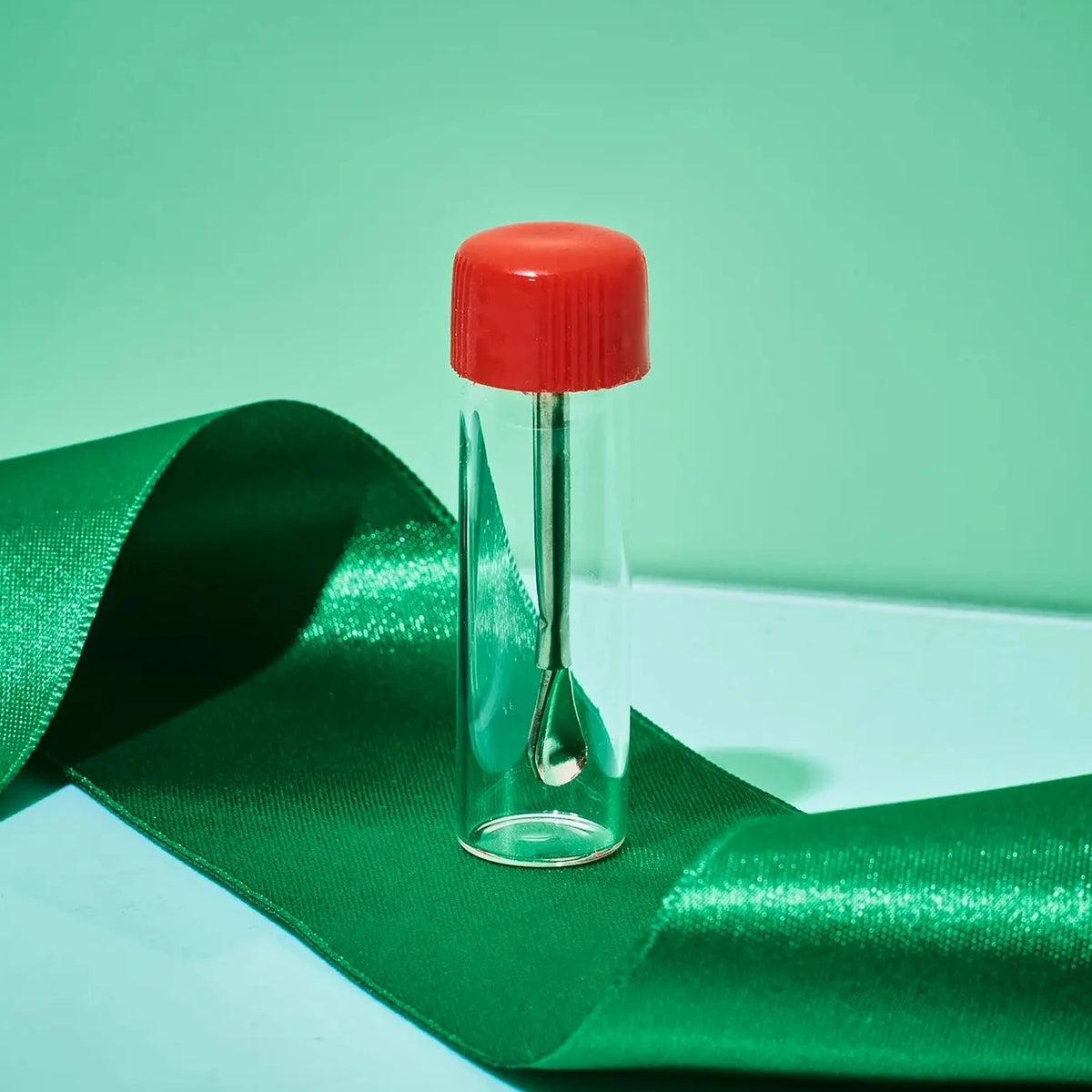Glass Vial with Adjustable Spoon - Assorted Colors