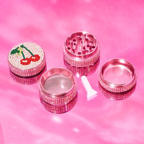 Glitter 4 Piece Grinder 40mm Cherry Cute Grinder Smoke Shop