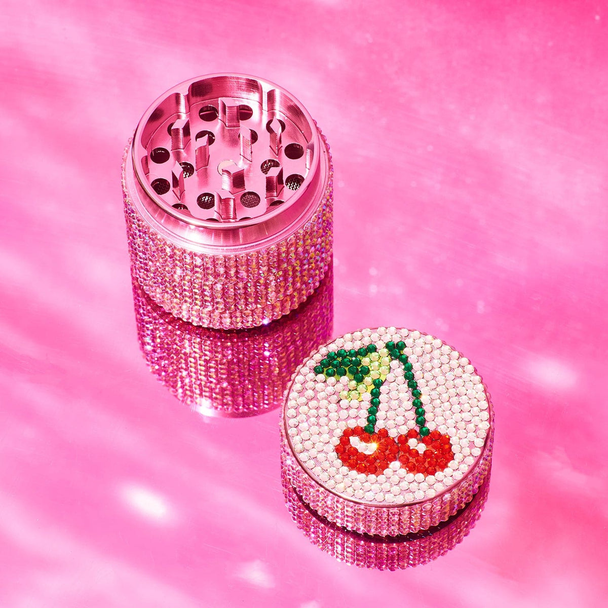 Glitter 4 Piece Grinder 40mm Cherry Cute Grinder Smoke Shop