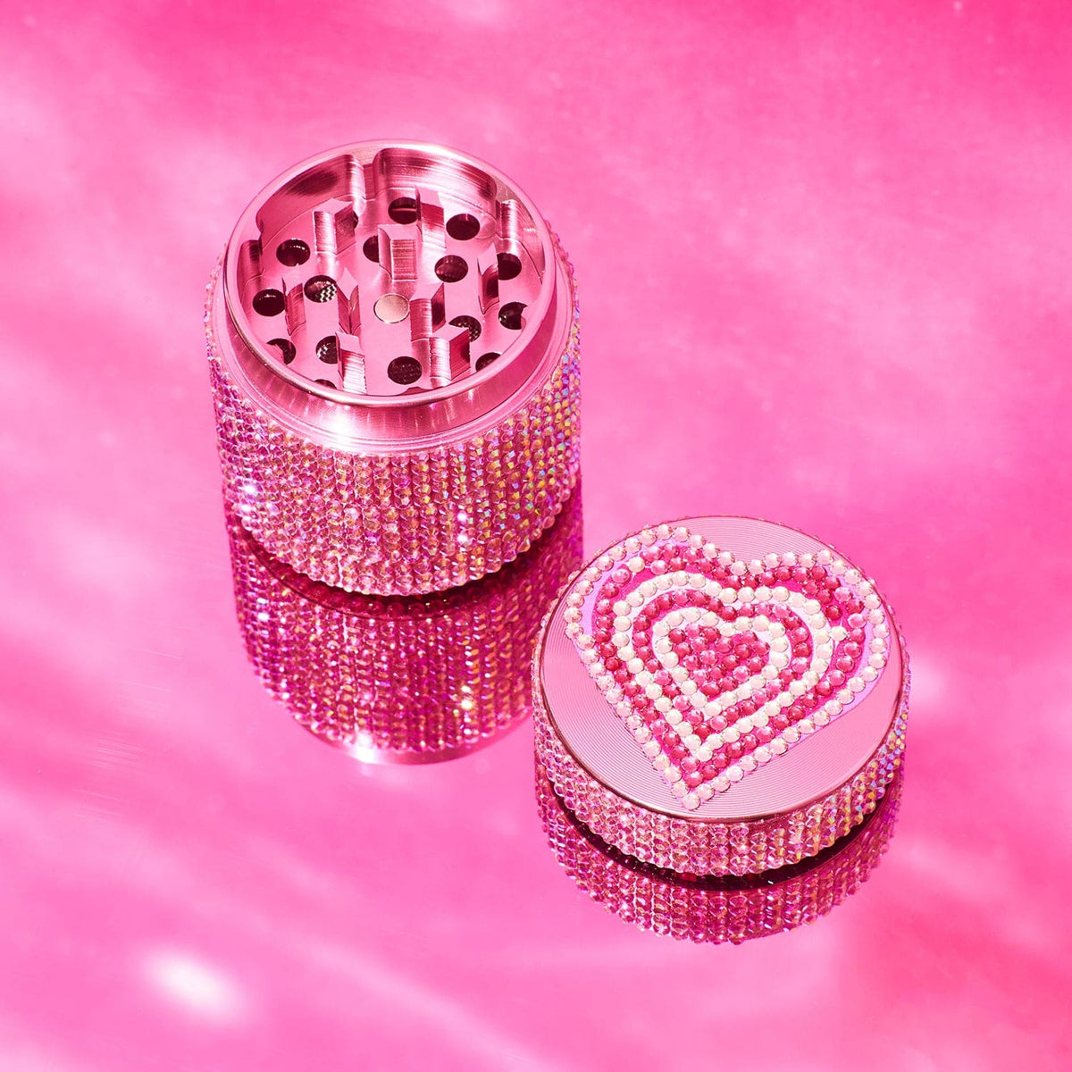 Glitter 4 Piece Grinder 40mm Heart Cute Grinder Smoke Shop