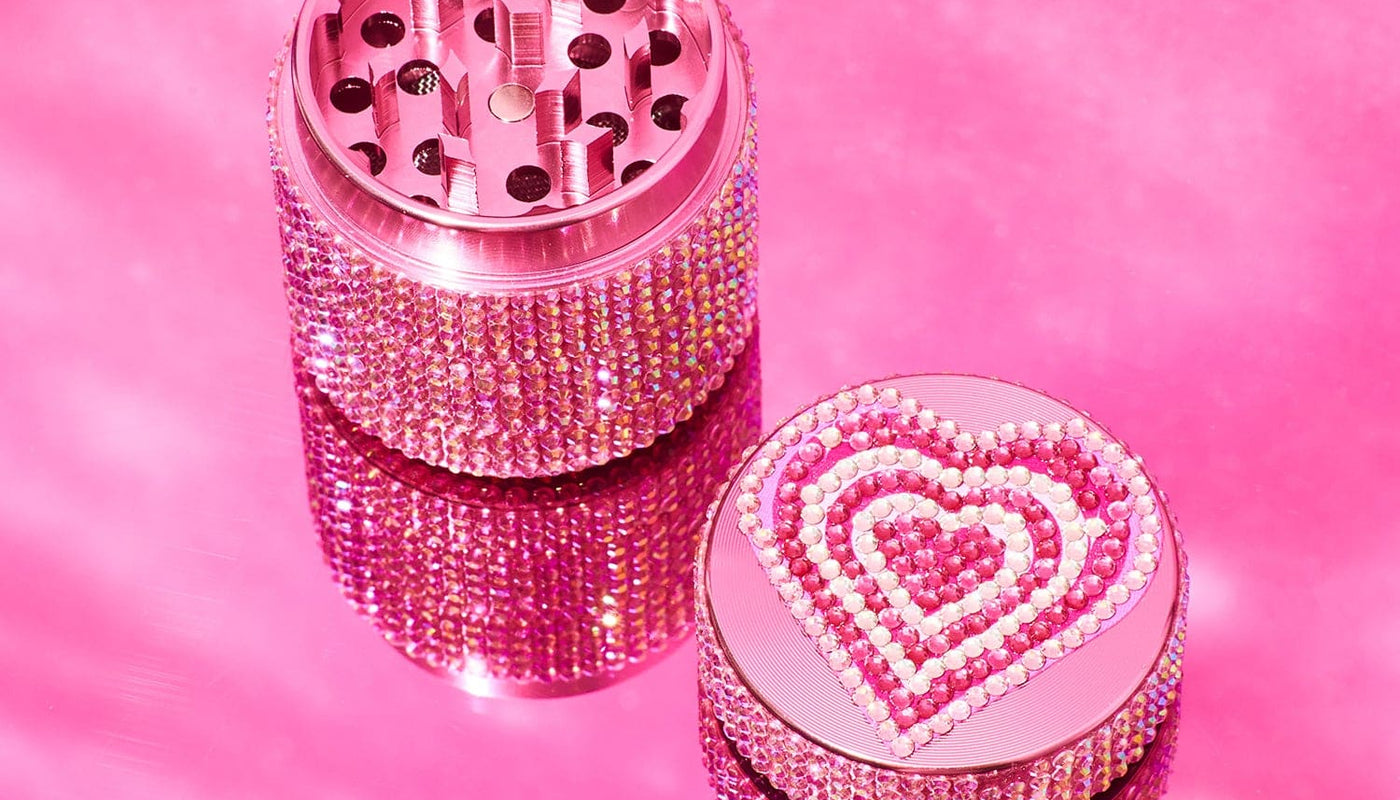 Glitter 4 Piece Grinder 40mm Heart Cute Grinder Smoke Shop