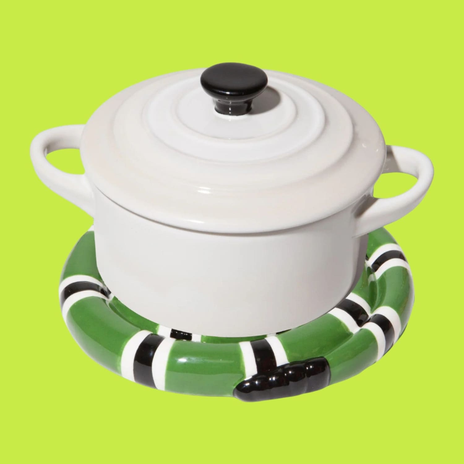 Green Snake Trivet Ceramic - Cute Kitchen - Doiy - Accessory